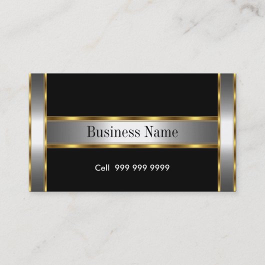 Zwart Elegant Visitekaartje (Voorkant)