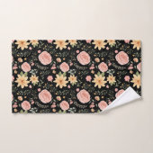 Zwart Elegant  Wildflower Roos Pattern Bad Handdoek (Handdoek)