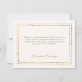 Zwart Elegante Bloemen Quinceanera Dank u kaart (Achterkant)