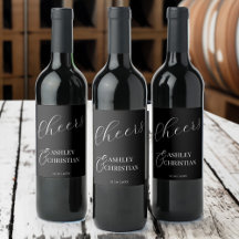 Zwart elegante eenvoudige huwelijksgunst gedrukt