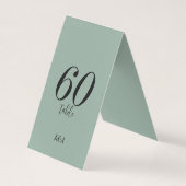 Zwart Elegante Kalligrafie Nummers op Sage Green Kaart (Achterkant)