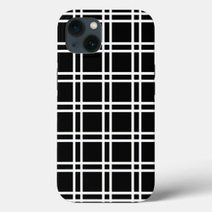 Zwart elegante Lattice op Emporiomoffa iPhone 13 Hoesje