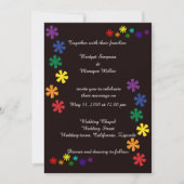 zwart elegante lgbtq bloem liefde bruiloft uitnodi kaart (Voorkant)