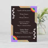 zwart elegante lgbtq liefde bruiloft uitnodiging (Staand voorkant)