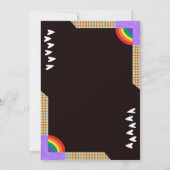 zwart elegante lgbtq liefde bruiloft uitnodiging (Achterkant)