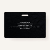 Zwart Elegante Moderne Zakelijke Professionele Fot Badge (Achterkant)