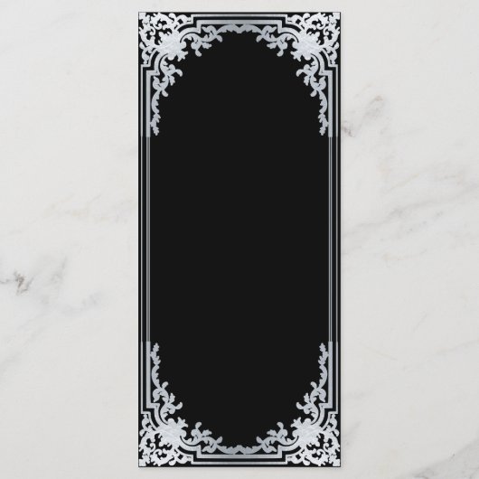  Zwart Elegante  Monochrome Wedding Menu (Achterkant)