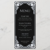 Zwart Elegante Monochrome Wedding Menu (Voorkant)