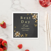 Zwart Elegante vlinders Trouwservetten Servet (Insitu)