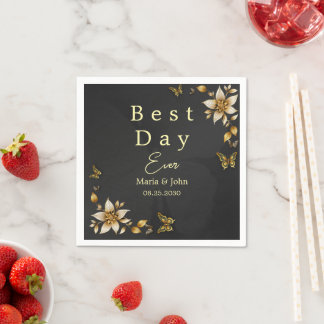 Zwart Elegante vlinders Trouwservetten Servet