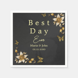 Zwart Elegante vlinders Trouwservetten Servet