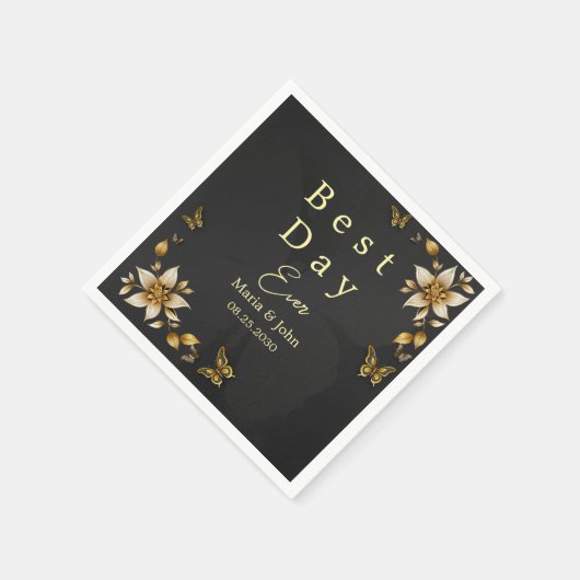 Zwart Elegante vlinders Trouwservetten Servet (Hoek)