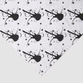 Zwart elektrisch gitaar met Floral Pattern Tissuepapier (Detail)