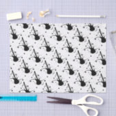 Zwart elektrisch gitaar met Floral Pattern Tissuepapier (Craft)