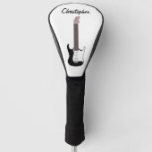 Zwart Elektrisch Gitaarontwerp Golfheadcover (Voorkant)