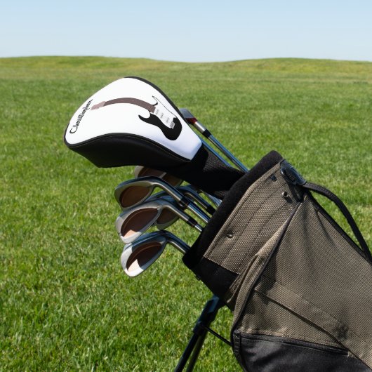 Zwart Elektrisch Gitaarontwerp Golfheadcover (Insitu)