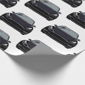 Zwart Elektrisch Voertuig SUV Auto Cadeaupapier (Hoek)
