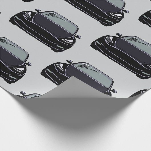 Zwart Elektrisch Voertuig SUV Auto Grijze Achtergr Cadeaupapier (Hoek)