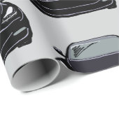 Zwart Elektrisch Voertuig SUV Auto Grijze Achtergr Cadeaupapier (Rol Hoek)