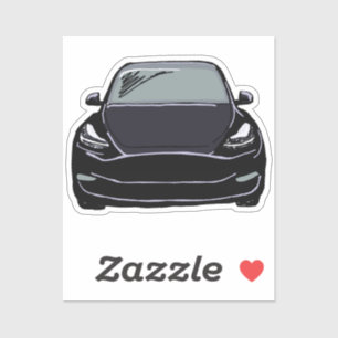 Zwart Elektrisch Voertuig SUV Auto Tekening Sticker