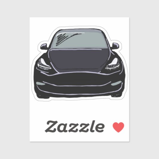 Zwart Elektrisch Voertuig SUV Auto Tekening Sticker (Vel)