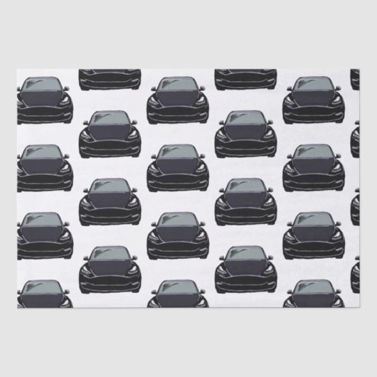 Zwart Elektrisch Voertuig SUV Auto Tissuepapier (Voorkant)