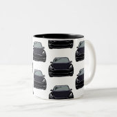 Zwart Elektrisch Voertuig SUV Auto Tweekleurige Koffiemok (Voorkant rechts)