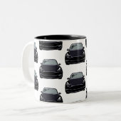 Zwart Elektrisch Voertuig SUV Auto Tweekleurige Koffiemok (Voorkant links)