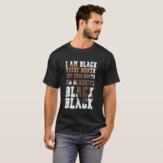 Zwart elke maand zwarte geschiedenis Afrikaanse Bh T-shirt (Voorkant volledig)