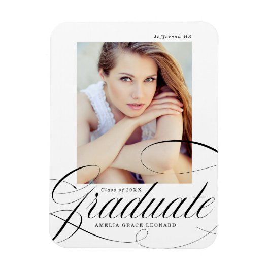 Zwart | Eloquence Photo Afstuderen Magneet (Verticaal)