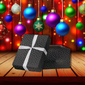 Zwart emu-huidachtig leder cadeaupapier