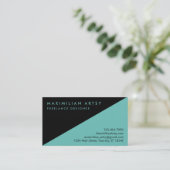 Zwart en aangepast kleurenavant-garde visitekaartje (Staand voorkant)