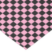 Zwart en Anjer Roze Geruit Tafelkleed (Gekanteld)