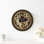 Zwart en Antiek Goud Abstract Grote Klok (Huis)