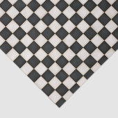Zwart en antiek wit geruit tissuepapier (Detail)