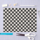 Zwart en antiek wit geruit tissuepapier (Craft)