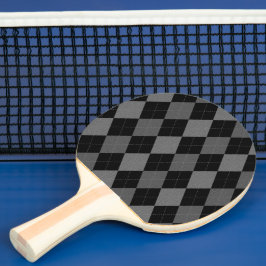 Zwart en antracietgrijs argylepatroon tafeltennisbatje