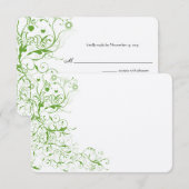 Zwart en Apple Green Love Bird Swirls RSVP (Voorkant / Achterkant)