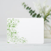 Zwart en Apple Green Love Bird Swirls RSVP (Staand voorkant)