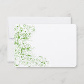 Zwart en Apple Green Love Bird Swirls RSVP (Voorkant)