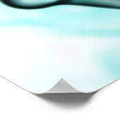 Zwart en Aqua Blauwgroen, Abstract rookpatroon Poster (Hoek)