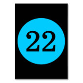 Zwart en Aqua Blue Circle Tafelnummer (Achterkant)