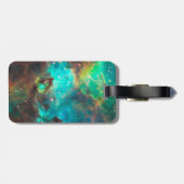  zwart en Aqua Drielettermonogram Bagagelabel (Achterkant horizontaal)