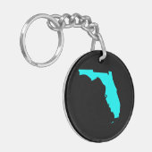 Zwart en Aqua Florida Sleutelhanger (Voorkant Links)