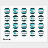 Zwart en Aqua Polka Dot Sweet 16 Sticker (Vel)