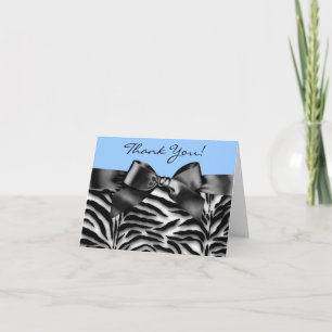 Zwart en Baby Blue Zebra Dank u Kaarten