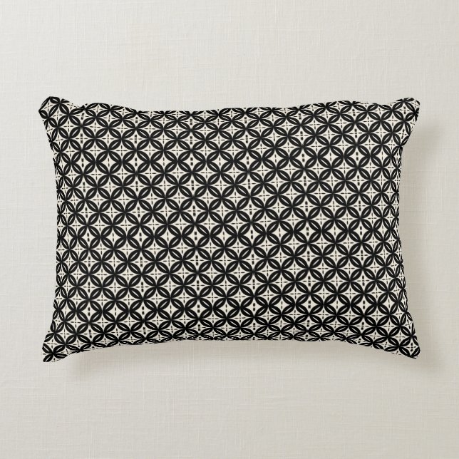 Zwart en beige accentkussen accent kussen (Voorkant)