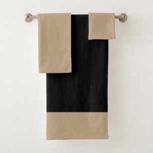 Zwart en beige  bad handdoek