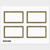 Zwart en Beige Bloemen Lijst  Stijl Rechthoekige Sticker (Vel)