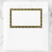 Zwart en Beige Bloemen Lijst  Stijl Rechthoekige Sticker (Tas)